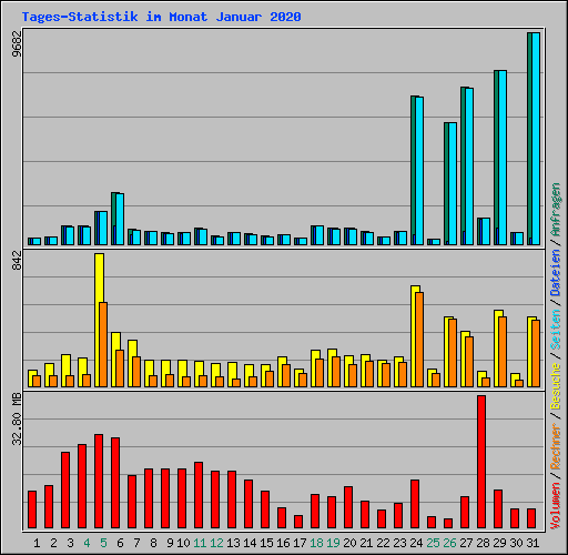 Tages-Statistik im Monat Januar 2020