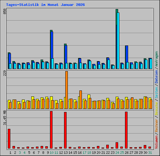 Tages-Statistik im Monat Januar 2026