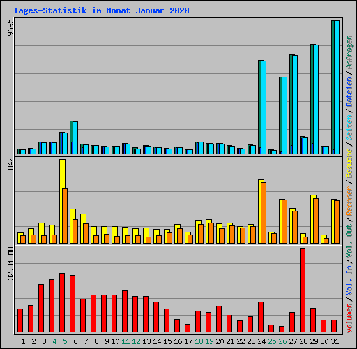 Tages-Statistik im Monat Januar 2020