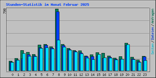 Stunden-Statistik im Monat Februar 2025